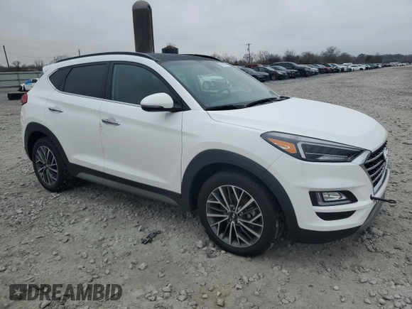 2021 Hyundai Tucson Ultimate with VIN KM8J33AL8MU371486, listed as a Copart auction lot 43250025 with 41,760 mi miles and Salvage title. Bid and sale history available at DreamBid. Image 4.