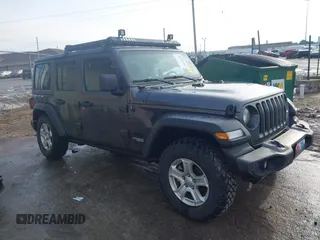 2021 Jeep Wrangler Unlimited Sport S with VIN 1C4HJXDN7MW744860, listed as a IAAI auction lot 41722562 with Not Provided miles. Bid and sale history available at carsss.com. Image 1.
