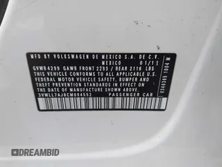 2012 Volkswagen Jetta TDI w/Premium & Nav with VIN 3VWLL7AJ8CM094552, listed as a IAAI auction lot 41962900 with 158,868 mi miles and . Bid and sale history available at DreamBid. Image 9.