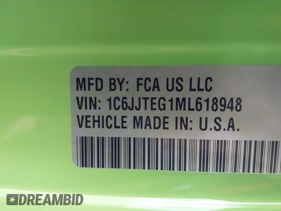 2021 Jeep Gladiator Mojave с VIN 1C6JJTEG1ML618948, выставлен на аукционе IAAI как лот 41955208 с пробегом 37 735 миль миль и . История ставок и продаж доступна на DreamBid. Изображение 9.