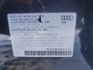 2016 Audi SQ5 Premium Plus with VIN WA1CGAFP8GA014181, listed as a Copart auction lot 87998015 with 117,236 mi miles and Salvage Title. Bid and sale history available at carsss.com. Image 13.