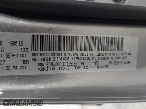 2020 Jeep Compass Latitude с VIN 3C4NJDBB8LT165150, выставлен на аукционе IAAI как лот 41991025 с пробегом 20 464 миль миль и . История ставок и продаж доступна на DreamBid. Изображение 9.