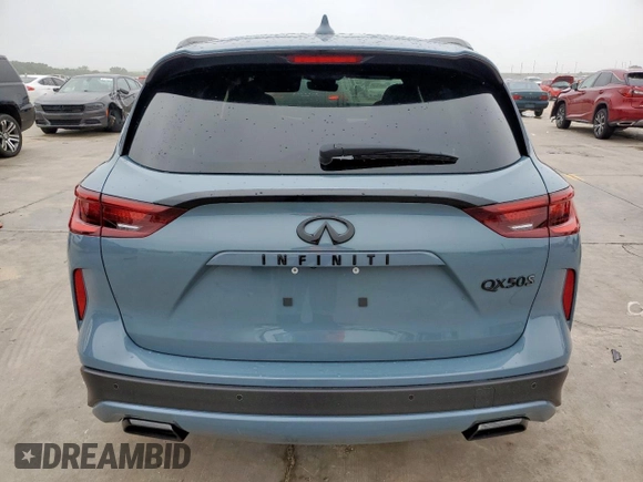2024 Infiniti QX50 Sport with VIN 3PCAJ5FA7RF108824, listed as a Copart auction lot 55150705 with 7,388 mi miles and Salvage title. Bid and sale history available at DreamBid. Image 6.