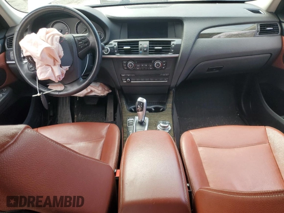 2013 BMW X3 xDrive28i with VIN 5UXWX9C59D0A13581, listed as a Copart auction lot 52074475 with Not Provided miles and Salvage Title. Bid and sale history available at DreamBid. Image 8.