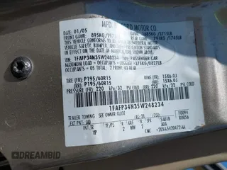 2005 Ford Focus S with VIN 1FAFP34N35W248234, listed as a IAAI auction lot 42543408 with 143,786 mi miles and . Bid and sale history available at DreamBid. Image 9.