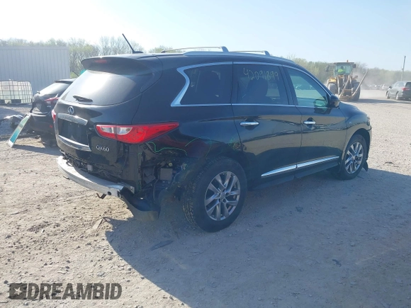 2015 Infiniti QX60 with VIN 5N1AL0MM8FC505909, listed as a IAAI auction lot 42091899 with 120,700 mi miles and . Bid and sale history available at DreamBid. Image 4.