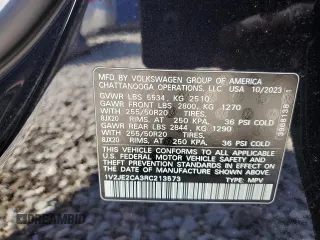 2024 Volkswagen Atlas SE with VIN 1V2JE2CA3RC213573, listed as a Copart auction lot 55290605 with 24,278 mi miles and Salvage title. Bid and sale history available at DreamBid. Image 13.