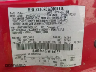 2007 Ford Focus S с VIN 1FAHP34N67W196187, выставлен на аукционе IAAI как лот 42461375 с пробегом 211 416 миль миль и . История ставок и продаж доступна на DreamBid. Изображение 9.