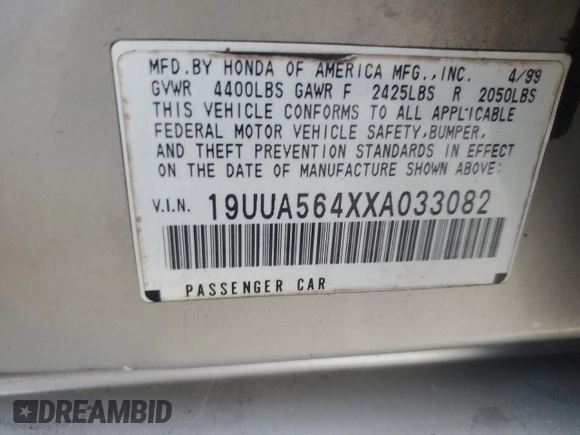 1999 Acura TL with VIN 19UUA564XXA033082, listed as a Copart auction lot 77709744 with 0 mi miles and Clean Title. Bid and sale history available at carsss.com. Image 12.