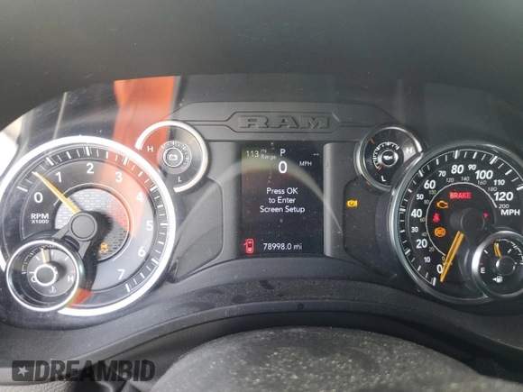 2022 Ram 1500 Big Horn с VIN 1C6RRFBG1NN278899, выставлен на аукционе Copart как лот 55427205 с пробегом 78 998 миль миль и На запчасти • Non repairable. История ставок и продаж доступна на DreamBid. Изображение 9.