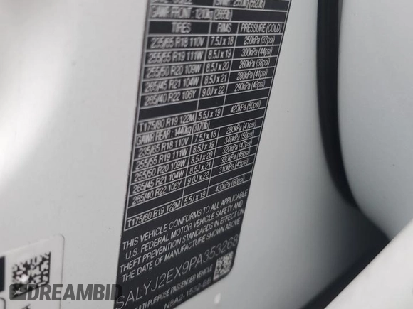 2023 Land Rover Range Rover Velar S с VIN SALYJ2EX9PA353268, выставлен на аукционе Copart как лот 47237615 с пробегом 19 682 миль миль и Списание • Salvage title. История ставок и продаж доступна на DreamBid. Изображение 13.