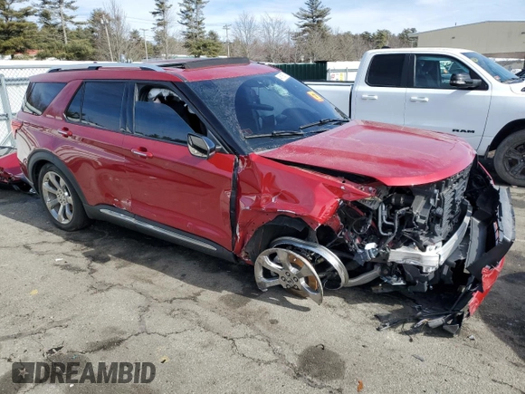 2020 Ford Explorer Platinum z VIN 1FM5K8HC1LGA45999, wystawiony jako Copart lot #46118575 z przebiegiem Nie podano mil oraz Szkoda całkowita • Salvage title. Historia ofert i sprzedaży dostępna na DreamBid. Obrazek 4.