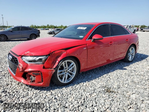 2023 Audi A4 S line Premium Plus with VIN WAUEAAF43PN006551, listed as a Copart auction lot 53421805 with 49,285 mi miles and Salvage Title. Bid and sale history available at DreamBid. Image 1.