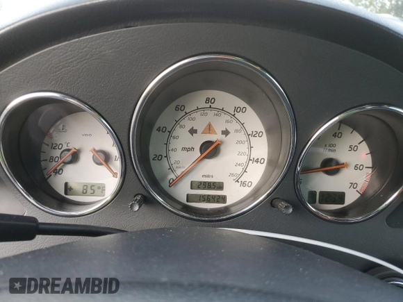 2001 Mercedes-Benz SLK 230 Kompressor with VIN WDBKK49F21F193606, listed as a Copart auction lot 47139945 with 156,424 mi miles and Salvage title. Bid and sale history available at DreamBid. Image 9.