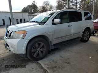 2014 Nissan Armada Platinum z VIN 5N1BA0NFXEN610187, wystawiony jako Copart lot #44145265 z przebiegiem Nie podano mil oraz Czysty tytuł • Clean title. Historia ofert i sprzedaży dostępna na DreamBid. Obrazek 1.