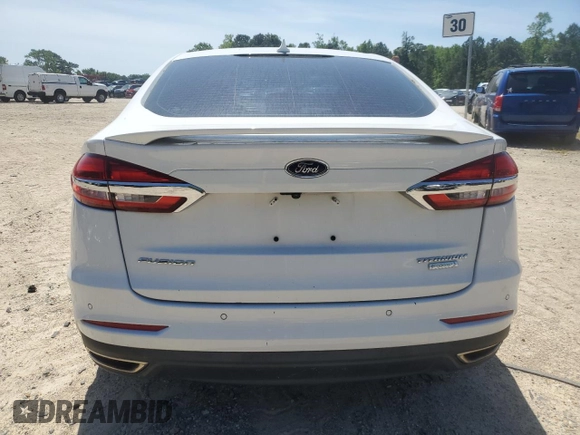 2019 Ford Fusion Titanium with VIN 3FA6P0K98KR233733, listed as a Copart auction lot 51134095 with 184,572 mi miles and Clean Title. Bid and sale history available at carsss.com. Image 6.