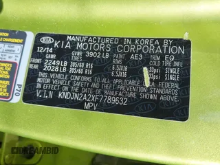 2015 Kia Soul with VIN KNDJN2A2XF7789632, listed as a IAAI auction lot 41547010 with 82,829 mi miles. Bid and sale history available at carsss.com. Image 9.