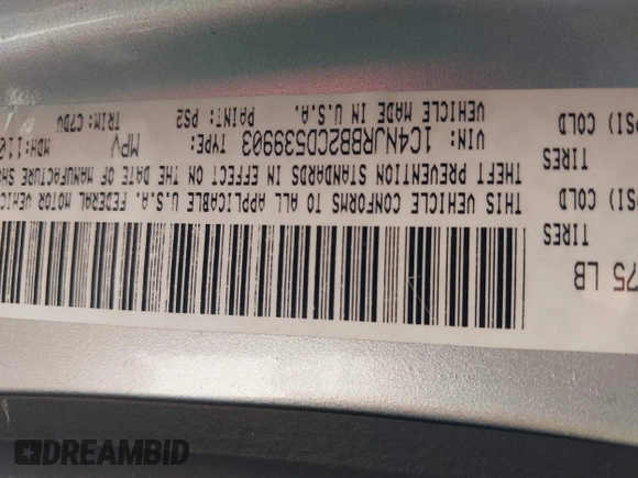 2012 Jeep Patriot Sport with VIN 1C4NJRBB2CD539903, listed as a IAAI auction lot 42776370 with 145,418 mi miles and . Bid and sale history available at DreamBid. Image 9.