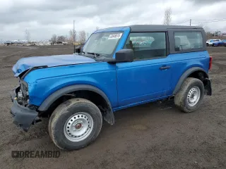 2021 Ford Bronco with VIN 1FMDE5AH5MLA75684, listed as a Copart auction lot 53048815 with 56,265 mi miles and Salvage Title. Bid and sale history available at carsss.com. Image 1.