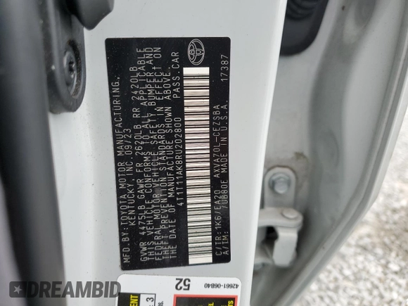 2024 Toyota Camry SE with VIN 4T1T11AK8RU202800, listed as a Copart auction lot 45028525 with 18,355 mi miles and Salvage Title. Bid and sale history available at carsss.com. Image 14.