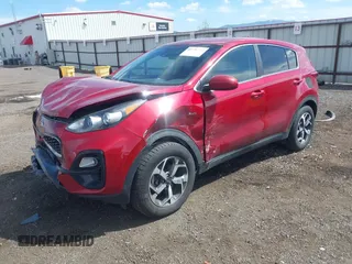 2020 Kia Sportage LX with VIN KNDPMCAC5L7635790, listed as a IAAI auction lot 42140965 with 46,057 mi miles. Bid and sale history available at carsss.com. Image 2.