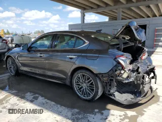2019 Genesis G70 2.0T Advanced with VIN KMTG34LA2KU035041, listed as a Copart auction lot 52457484 with 43,490 mi miles and Salvage Title. Bid and sale history available at carsss.com. Image 2.