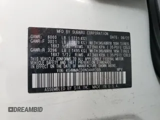 2022 Subaru Ascent Premium with VIN 4S4WMACD0N3448209, listed as a Copart auction lot 54436695 with 52,858 mi miles and Salvage title. Bid and sale history available at DreamBid. Image 13.