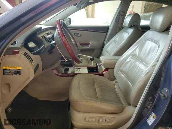 2007 Hyundai Azera SE with VIN KMHFC46F07A195652, listed as a Copart auction lot 62134205 with 149,510 mi miles and Salvage title. Bid and sale history available at DreamBid. Image 7.