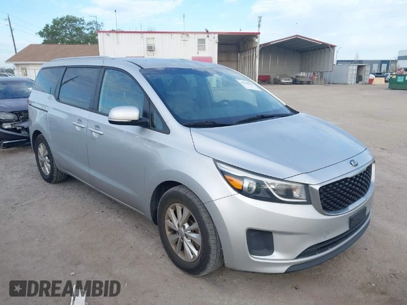 2016 Kia Sedona LX with VIN KNDMB5C13G6179817, listed as a IAAI auction lot 41908690 with 190,357 mi miles. Bid and sale history available at carsss.com. Image 1.