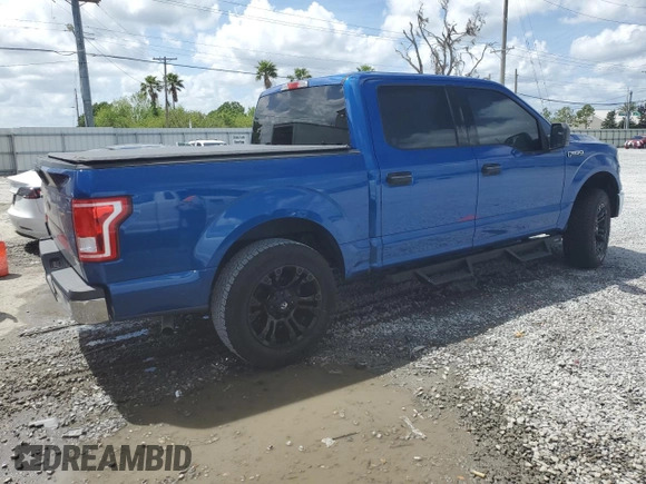 2017 Ford F-150 XL with VIN 1FTEW1C85HFA87480, listed as a Copart auction lot 51813955 with 185,207 mi miles and Salvage Title. Bid and sale history available at carsss.com. Image 3.