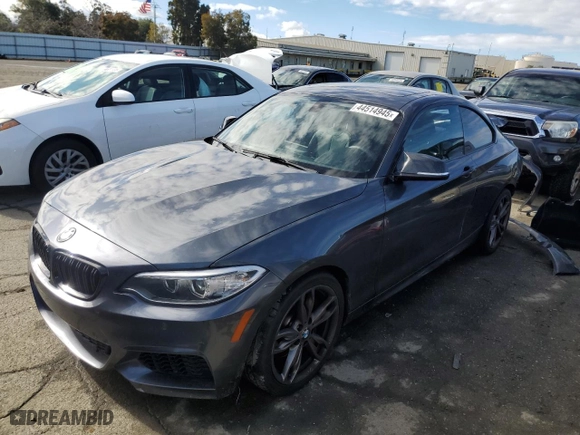 2016 BMW 2 Series M235i with VIN WBA1J7C54GV360769, listed as a Copart auction lot 44514945 with 58,953 mi miles and Salvage Title. Bid and sale history available at carsss.com. Image 1.