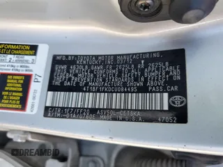 2012 Toyota Camry L with VIN 4T1BF1FK0CU084495, listed as a Copart auction lot 52203005 with 209,979 mi miles and Salvage Title. Bid and sale history available at carsss.com. Image 15.
