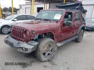 2021 Jeep Wrangler Unlimited Willys with VIN 1C4HJXDN5MW840857, listed as a IAAI auction lot 41885671 with 19,709 mi miles and . Bid and sale history available at DreamBid. Image 2.
