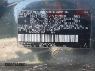 2012 Toyota RAV4 with VIN 2T3KF4DV6CW131471, listed as a Copart auction lot 53142115 with 168,615 mi miles and Salvage Title. Bid and sale history available at carsss.com. Image 15.