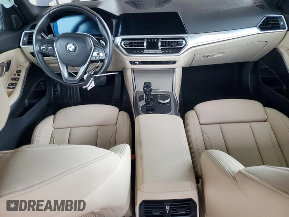 2021 BMW 3 Series 330i with VIN 3MW5R1J07M8B86693, listed as a Copart auction lot 59595985 with 43,852 mi miles and Salvage title. Bid and sale history available at DreamBid. Image 8.