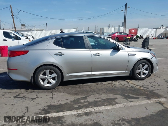 2014 Kia Optima LX with VIN KNAGM4A72E5449984, listed as a IAAI auction lot 41856778 with 1 mi miles. Bid and sale history available at carsss.com. Image 12.