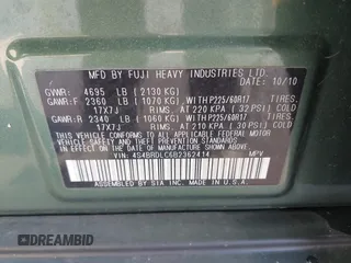 2011 Subaru Outback Limited Power Moon with VIN 4S4BRDLC6B2362414, listed as a IAAI auction lot 41984847 with 111,089 mi miles and . Bid and sale history available at DreamBid. Image 9.