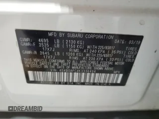 2019 Subaru Outback Premium with VIN 4S4BSAFC4K3336404, listed as a Copart auction lot 62237575 with 95,527 mi miles and Salvage title. Bid and sale history available at DreamBid. Image 13.