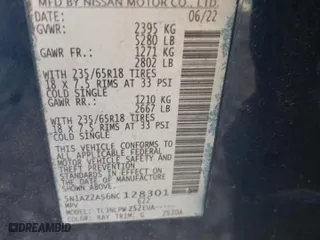 2022 Nissan Murano S with VIN 5N1AZ2AS6NC128301, listed as a Copart auction lot 78303914 with 35,669 mi miles and Salvage Title. Bid and sale history available at carsss.com. Image 15.