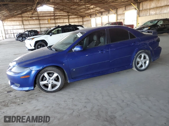 2004 Mazda Mazda6 s with VIN 1YVHP80D145N16404, listed as a Copart auction lot 44018745 with 202,197 mi miles and Salvage Title. Bid and sale history available at carsss.com. Image 1.