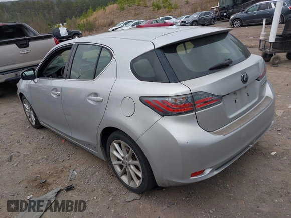 2012 Lexus CT CT 200h with VIN JTHKD5BHXC2100529, listed as a IAAI auction lot 41805863 with Not Provided miles and . Bid and sale history available at carsss.com. Image 3.