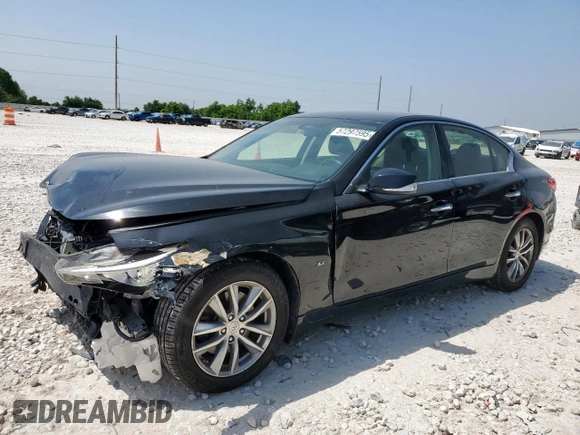 2015 Infiniti Q50 z VIN JN1BV7AR4FM423894, wystawiony jako Copart lot #57297595 z przebiegiem 82 593 mil mil oraz Szkoda całkowita • Salvage title. Historia ofert i sprzedaży dostępna na DreamBid. Obrazek 1.