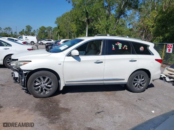 2015 Infiniti QX60 with VIN 5N1AL0MN9FC505314, listed as a IAAI auction lot 41849409 with 166,834 mi miles. Bid and sale history available at carsss.com. Image 14.