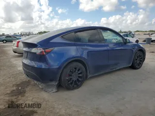 2020 Tesla Model Y Long Range with VIN 5YJYGDEE7LF038244, listed as a Copart auction lot 44153755 with 53,256 mi miles and Salvage Title. Bid and sale history available at DreamBid. Image 3.