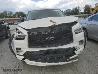 2021 Infiniti QX80 LUXE with VIN JN8AZ2AF6M9721468, listed as a Copart auction lot 56313704 with 23,748 mi miles and Salvage Title. Bid and sale history available at carsss.com. Image 5.