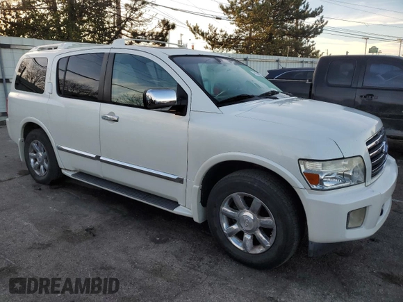 2005 Infiniti QX56 with VIN 5N3AA08C25N805477, listed as a Copart auction lot 80554204 with 197,257 mi miles and Salvage Title. Bid and sale history available at carsss.com. Image 4.