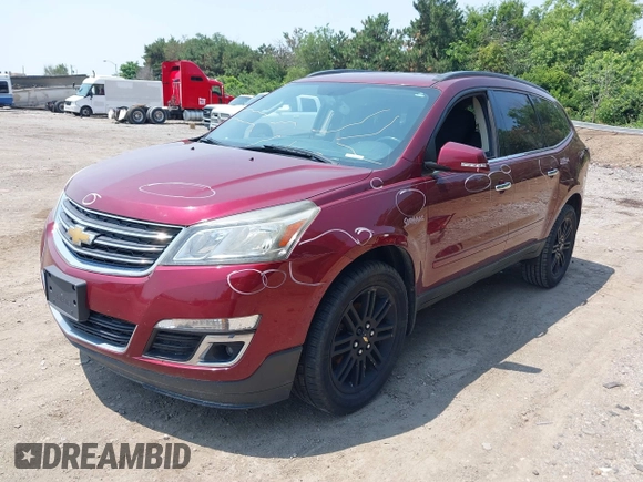 2015 Chevrolet Traverse LT with VIN 1GNKRGKD1FJ361464, listed as a IAAI auction lot 42492063 with 223,560 mi miles and . Bid and sale history available at DreamBid. Image 2.
