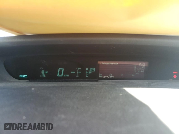 2012 Toyota Prius with VIN JTDKN3DP8C3021135, listed as a Copart auction lot 65157535 with 249,240 mi miles and Salvage title. Bid and sale history available at DreamBid. Image 9.