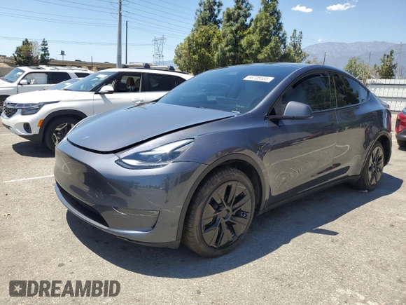 2024 Tesla Model Y Long Range with VIN 7SAYGDEEXRA215975, listed as a Copart auction lot 56705585 with 20,554 mi miles and Salvage Title. Bid and sale history available at DreamBid. Image 1.