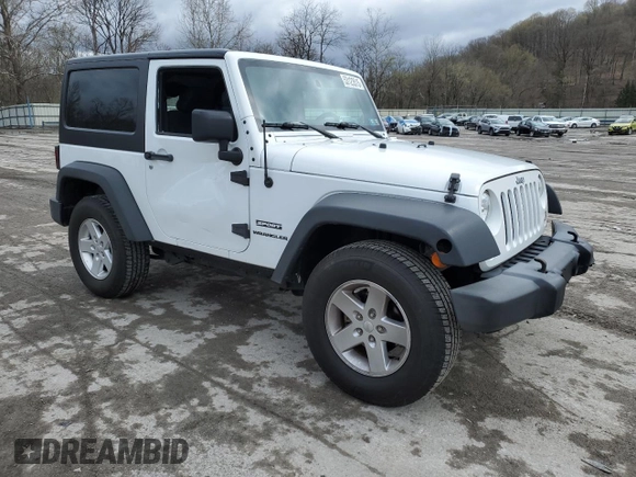 2015 Jeep Wrangler Sport with VIN 1C4AJWAG5FL761338, listed as a Copart auction lot 53123515 with 93,677 mi miles and Salvage Title. Bid and sale history available at carsss.com. Image 4.
